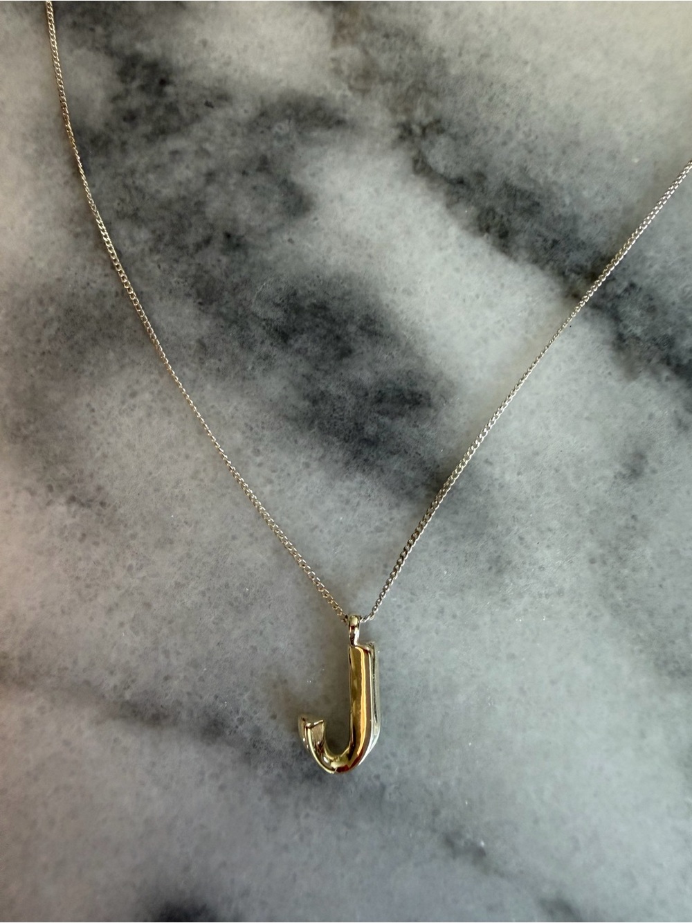 Jenny Bird Gold 'J' Initial Pendant Sterling Silver Necklace
